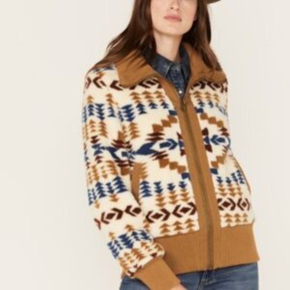 Pendleton Ladies Foxglove Range Fleece Bomber Jacket-Small